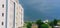 Indian nature, building  sky ,green tree