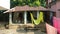 Indian netive village tin shed hut in woods