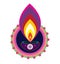 Indian new year element Diwali candle light icon illustration