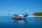 Indian Ocean, Malddives - June 15, 2017: A Maldivian Air Taxi wa