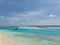 Indian Ocean. Sea view, paradise, blue water, golden beach, tropical island. Maldives