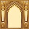 Indian ornamented arch. Color gold