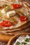 Indian paratha with butter and herbs macro. vertical