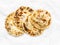 Indian paratha flatbread on a light background, topview