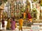 Indian people pray in the jain temple in Palitana