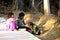 Indian poor girls playing in the street