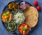 Indian punjabi vegetarian thaali meal
