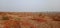 Indian Red Soil field at hilltop with plantation