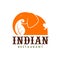 Indian restaurant icon of elephant, India cuisine