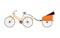 Indian rickshaw vector illustration travel transportation pull by bicycle