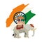 Indian royal elephant and flag emblem