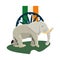 Indian royal elephant and flag emblem