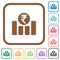 Indian Rupee financial graph simple icons