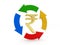 Indian Rupee Sign with recycle arrows. Finance Concept. 3d render