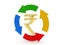 Indian Rupee Sign with recycle arrows. Finance Concept. 3d render