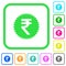 Indian Rupee sticker vivid colored flat icons icons