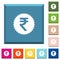 Indian Rupee sticker white icons on edged square buttons