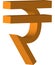 Indian Rupee Symbol Three Dimensional