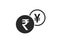 Indian rupee to japanese yen currency exchange icon