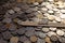 Indian Rupees Coins on Table with Save Word in Stick