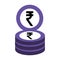 Indian ruppe coins stack business money