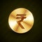 Indian ruppe gold coin with shiny effects