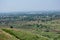 Indian Rural Landscape with Agriculture Fields , trees, hills