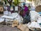 An Indian sanitation labourer at work