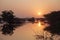 Indian Savanna sunset with the lake