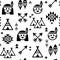 Indian seamless pattern for boys and girls, native American background with teepee and arrows