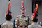 Indian soldiers at the India Pakistan border closing ceremony.