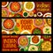 Indian spice food banners with Asian cuisine dish
