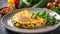 Indian Spiced Masala Omelet filled with fresh vegetable, healthy meal