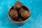 Indian spicy vegetable pakora or pakoda served in dish isolated on table top view