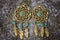 Indian spiritual ornamental style brass earrings