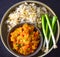 Indian staple meal- mixed veg curry with rice