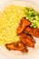 Indian Style Chicken Pakoras And Pilau Rice