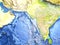 Indian subcontinent on Earth - visible ocean floor