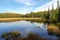 Indian summer at a lake in Algonquin Provincial Park near Toronto in autumn, Canada