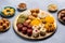 Indian sweets served wooden plate, indian meal looks delicious