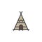 Indian tepee filled outline icon