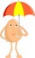 Indian-themed egg cartoon - Happy egg with umbrella. Vector Illustration.