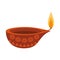 Indian traditional lamp icon cartoon