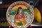 Indian Traditional Paintings - Miniature Painting of a woman on clay plate. Indian queen, princess portrait with pigeon bird -