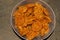 Indian traditional sweets jilapi or jalebi isolated in a big bowl to eat at the festival