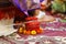 Indian traditional wedding ceremony : Decorative coper kalash