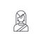 Indian traditional woman linear icon concept. Indian traditional woman line vector sign, symbol, illustration.