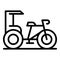 Indian trishaw icon outline vector. Old bike