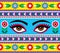 Indian truck art vector seamless pattern with Kali godess eyes and flowers - long vertical design