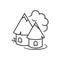 Indian village huts icon. Flat style. Outline thin line.